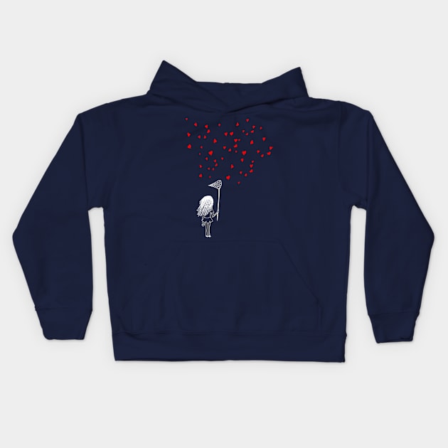 Catching the Heart Kids Hoodie by spacemedia